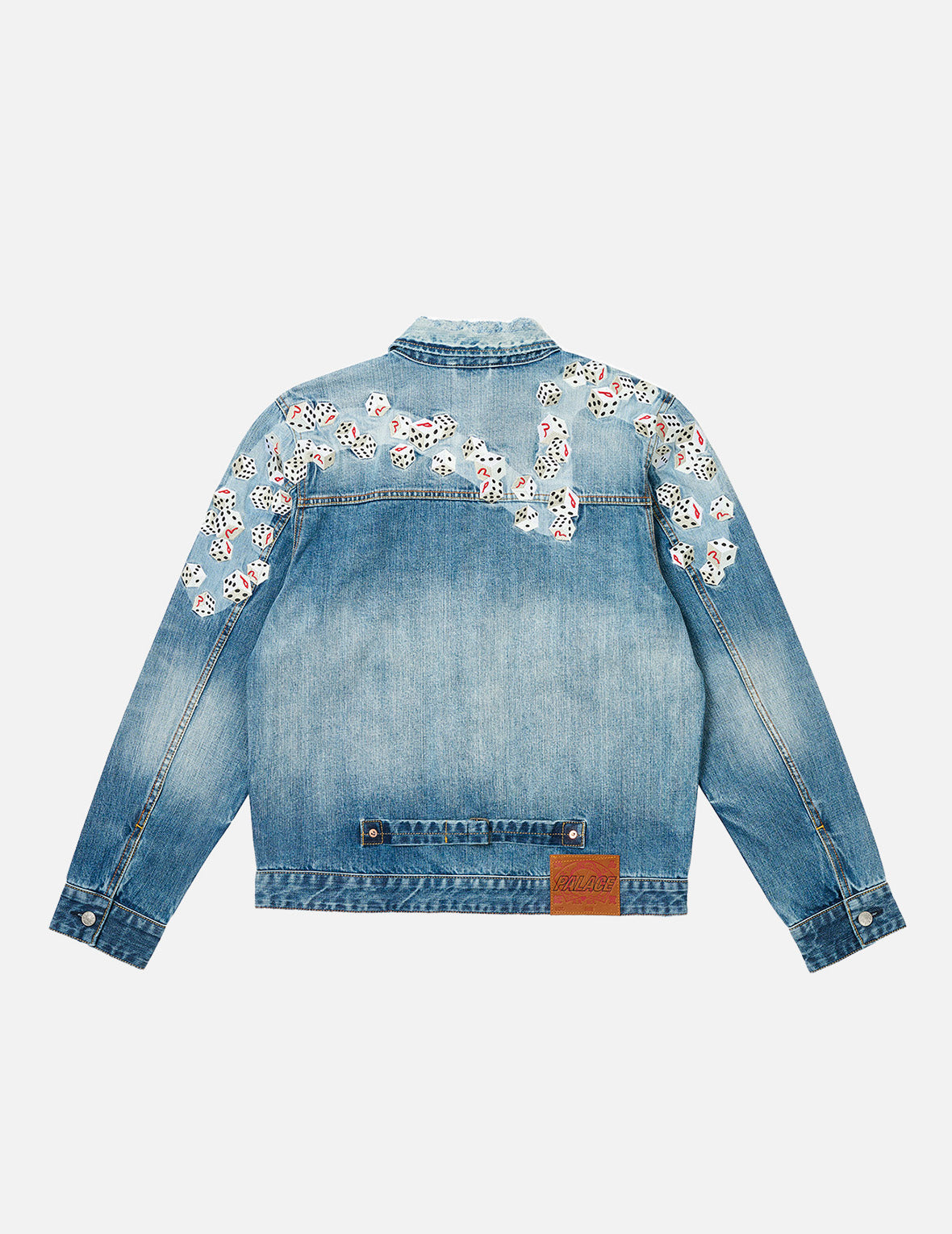 PALACE EVISU Logo Embroidery and Dice Daicock Print Regular Fit Denim Jacket