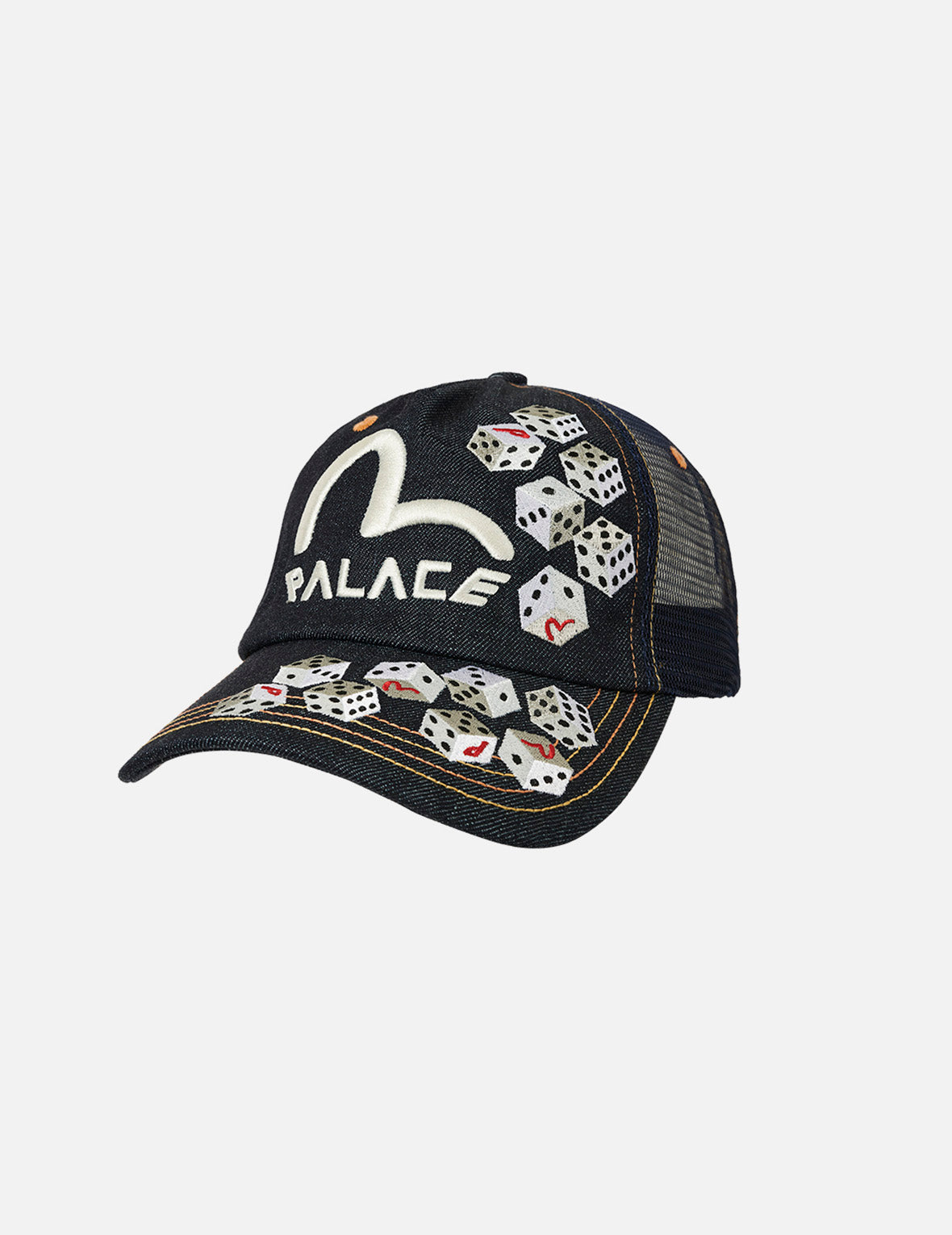 PALACE EVISU Logo and Dice Embroidery Mesh Cap