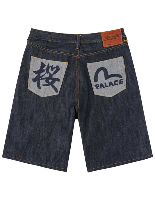 PALACE EVISU Contrast Lining Indigo Denim Shorts